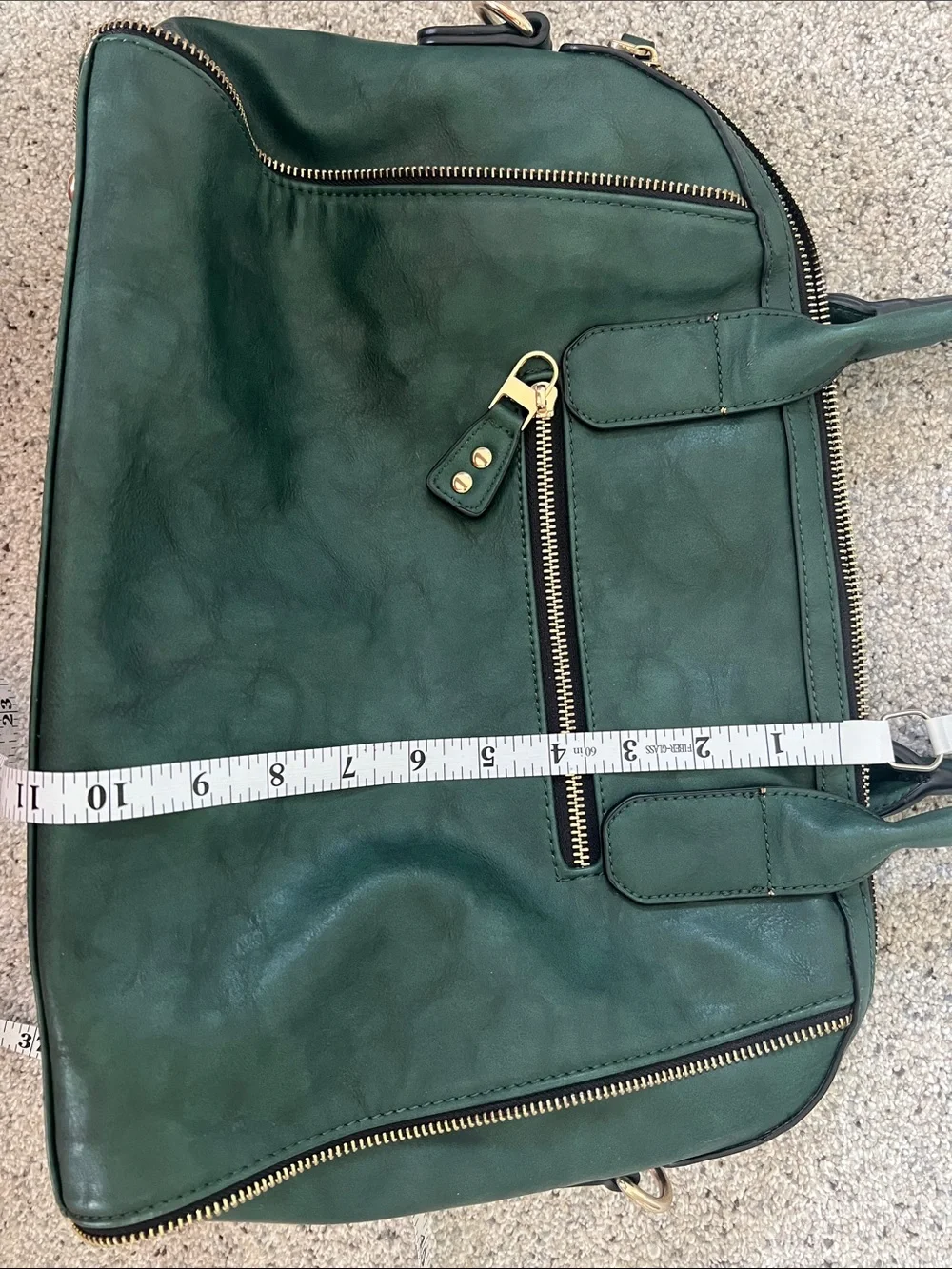 Urban Expressions Forest Green Satchel with Gold Hardware
